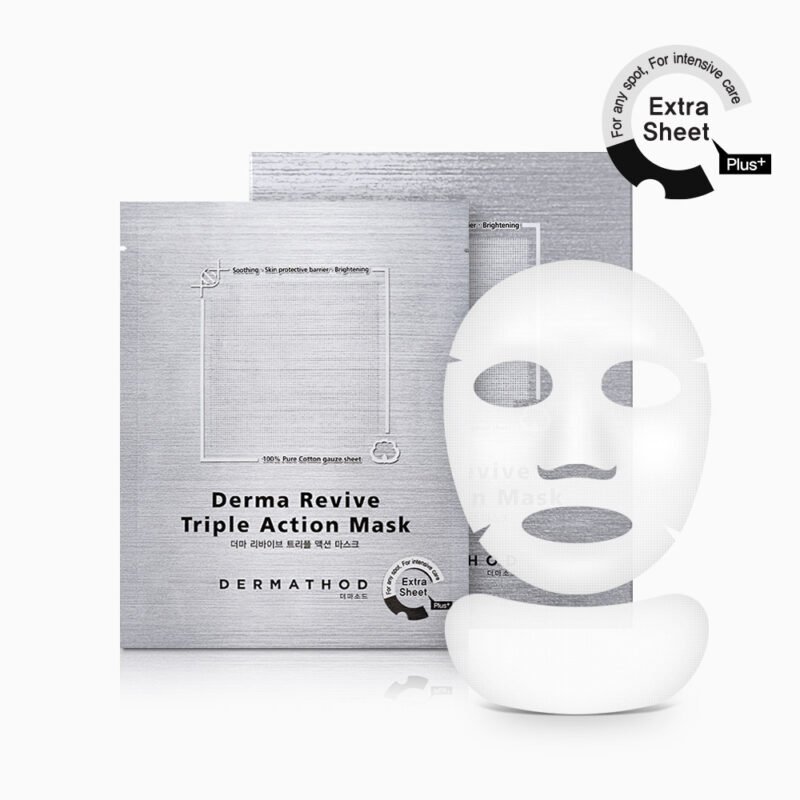 Derma Revive Triple Action Mask von DERMATHOD, inklusive der Gesichtsmaske und Verpackung