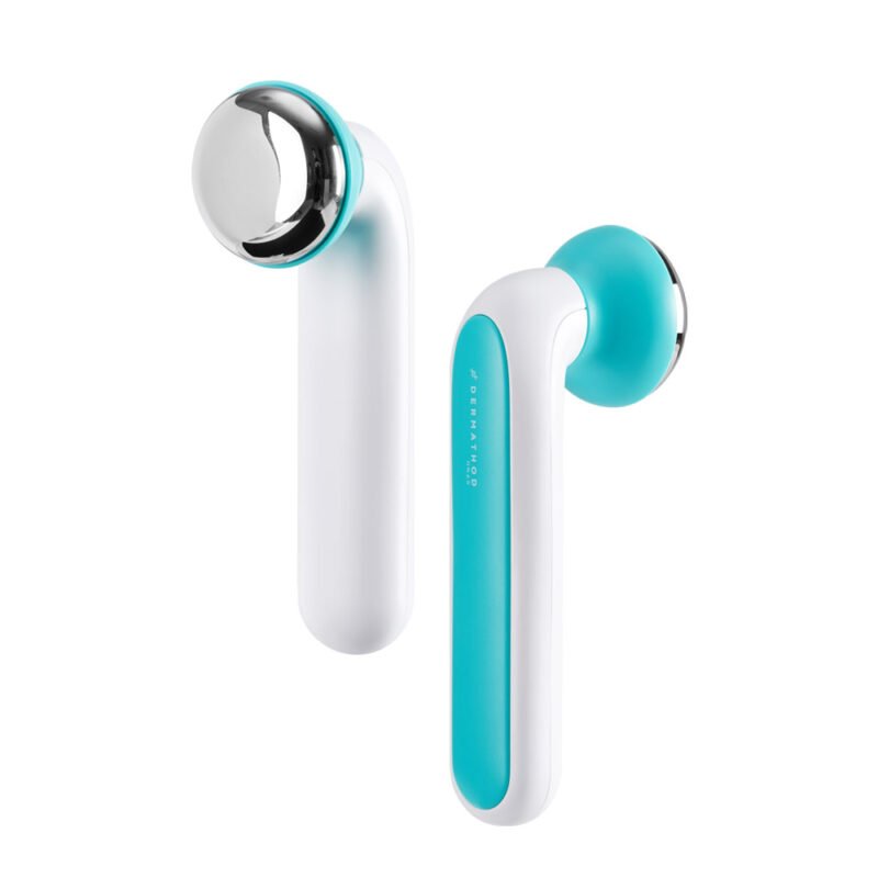 Zweikugel-Kühlgerät von Dermathod mit ergonomischem Design in Weiß und Türkis