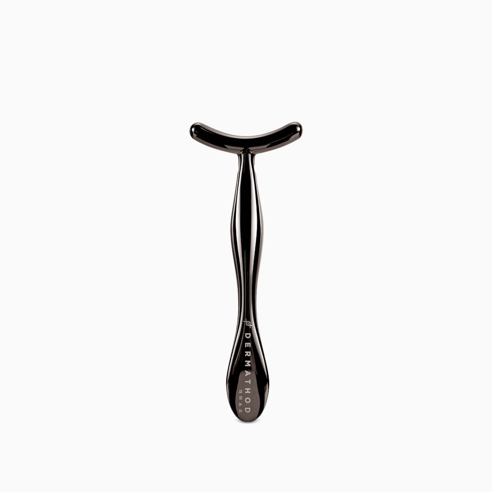 T-förmiger Derma Massage Stick von Dermathod in elegantem Schwarz – Gesichtsmassagetool zur Förderung der Hautdurchblutung und Muskelentspannung