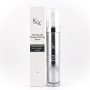 KrX Aesthetics The Face Lift Intensive Firming Serum – eleganter, silberner Pumpspender neben passender Verpackung auf hellem Hintergrund.