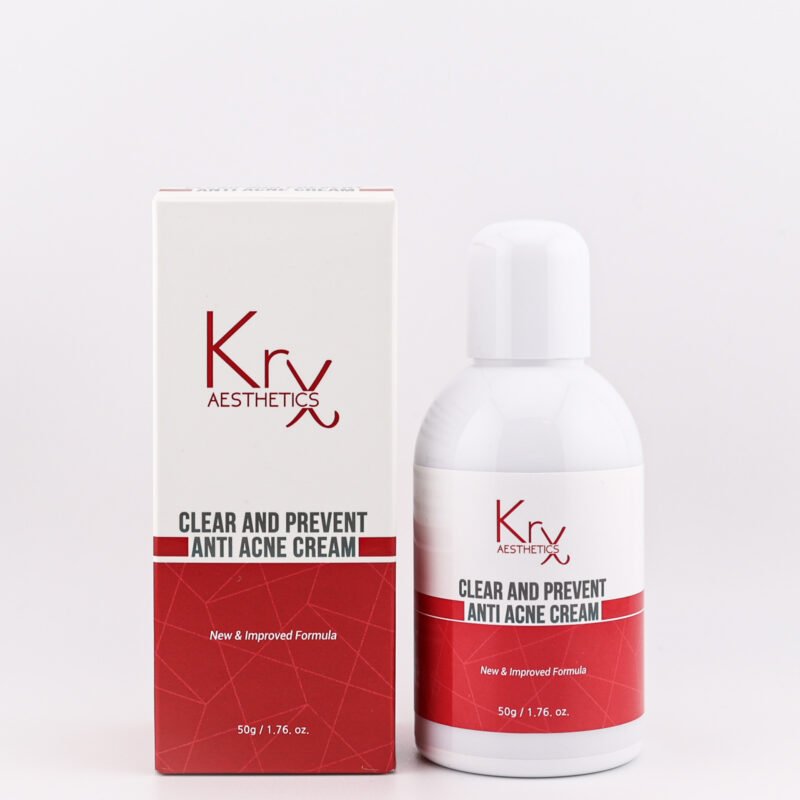 KrX Aesthetics Clear and Prevent Anti Acne Cream – 50g Tube zur Pflege unreiner Haut