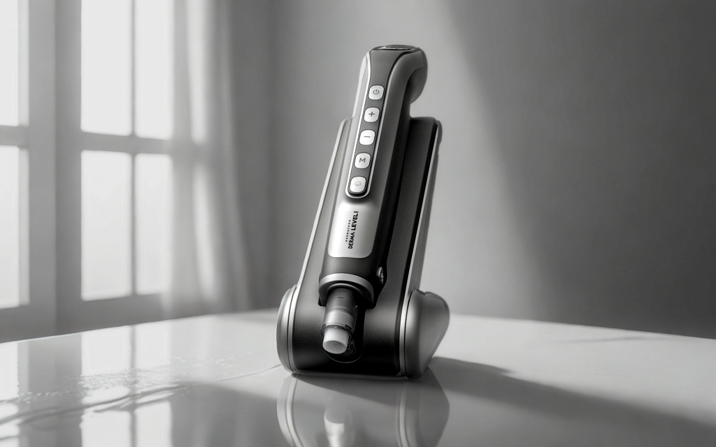 Professionelles Kosmetikgerät für moderne Gesichtsbehandlungen im Studio. DERMA Level Pen von Dermathod